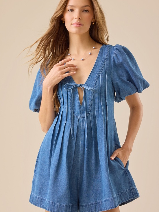 Altar'd State Pants - Altar'd State Blue Denim Romper - never worn!
